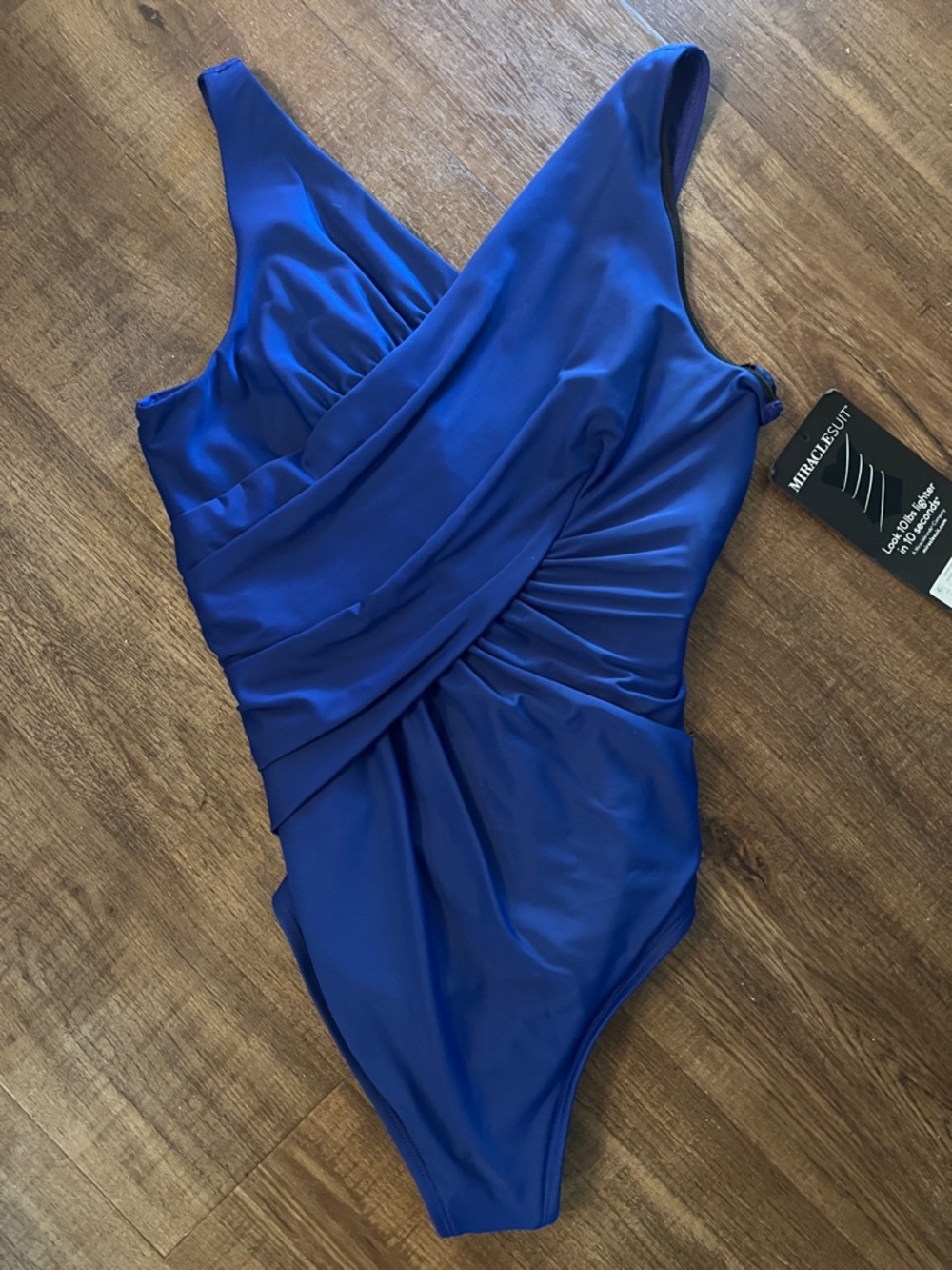 Miraclesuit Tulia Azul Blue One Piece Swimsuit Ruched Tummy Control NWT Size 14 - Picture 2 of 13